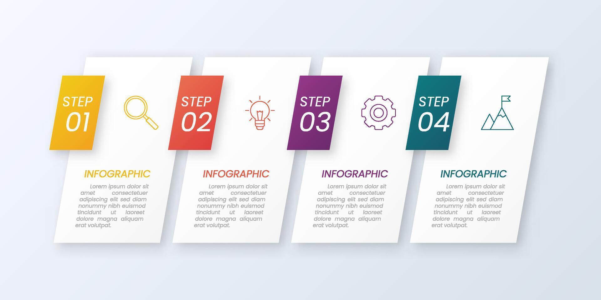 Four Steps Infographic Template vector