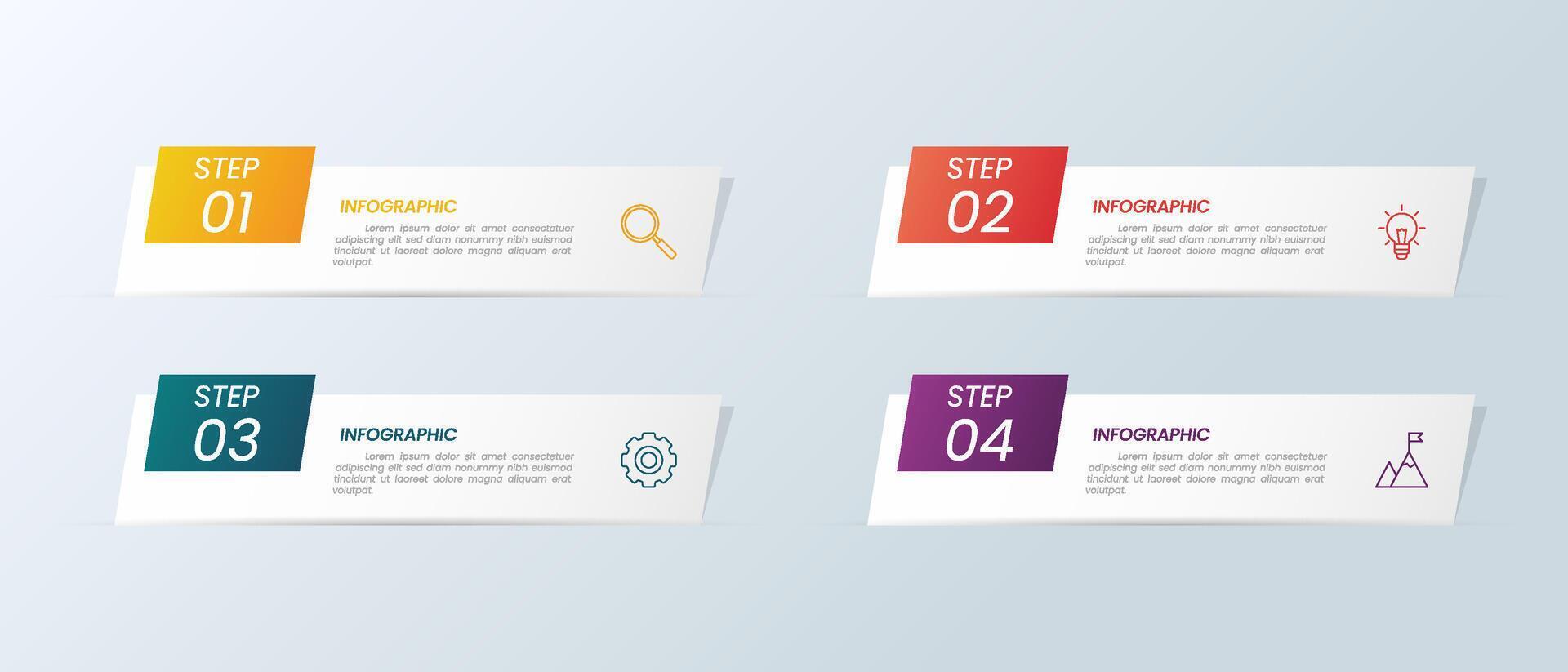 Four Steps Infographic Diagram vector