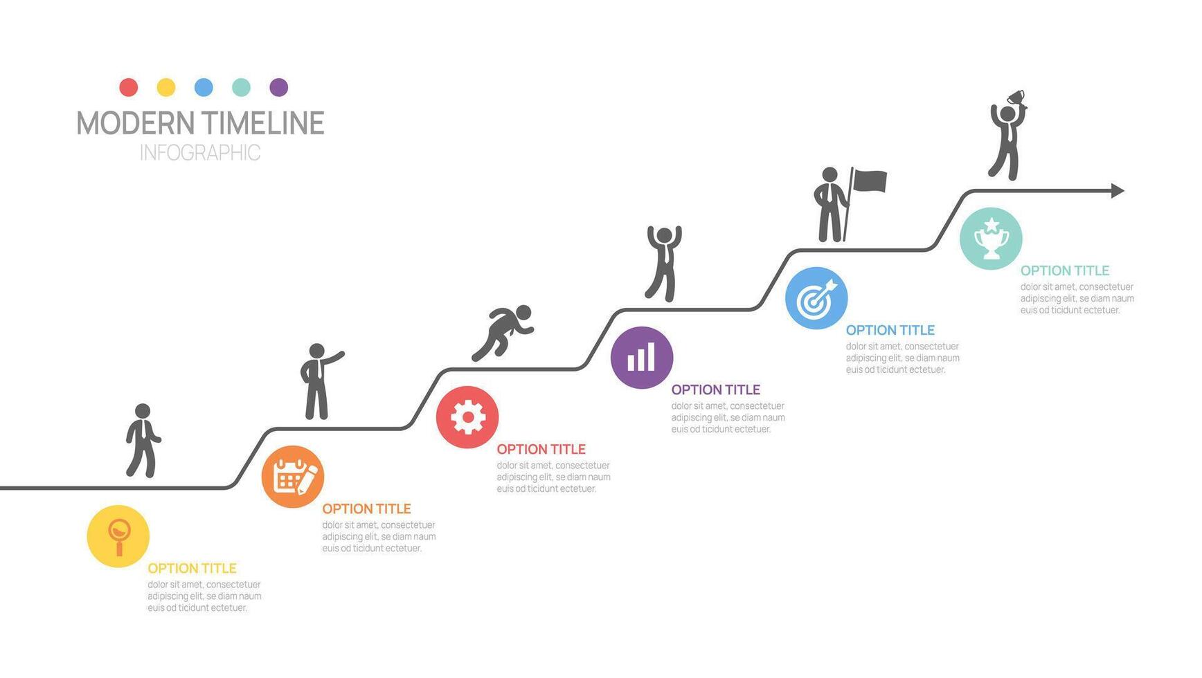 Business road map timeline infographic steps to success growth template. with icons and graphic elements. illustration vector