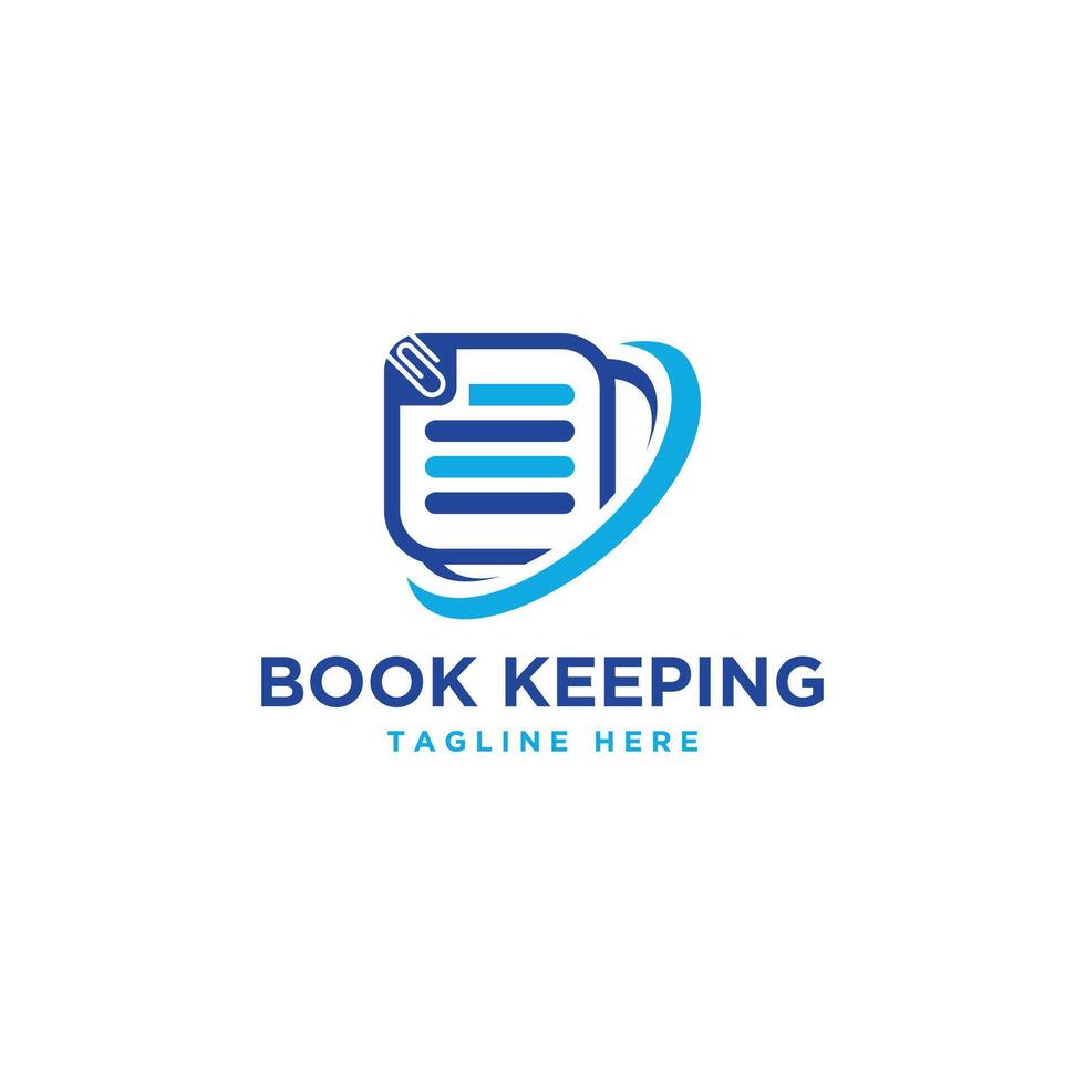 Book keeping business company finance accounting logo design modern minimal document concept vector
