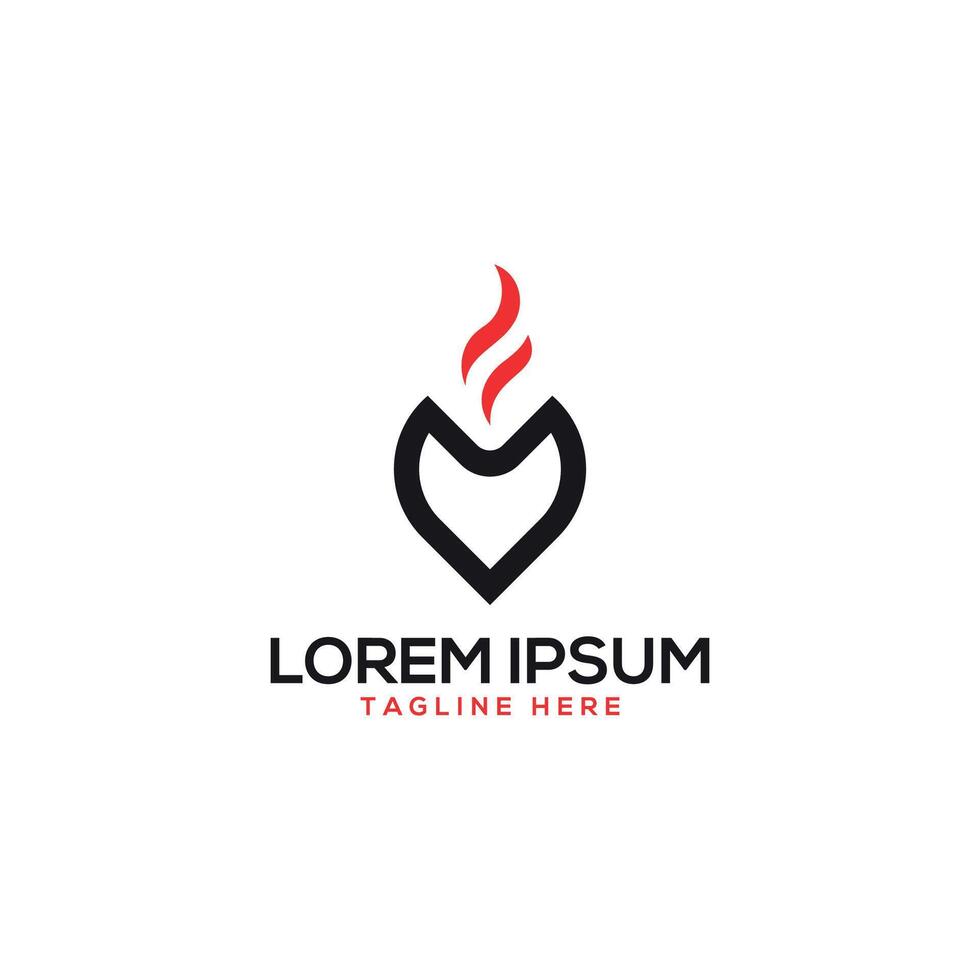Creative geometric candle logo design modern minimal concept flame shape vector