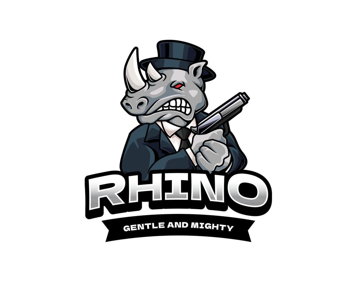 Rhino Mascot Design vector
