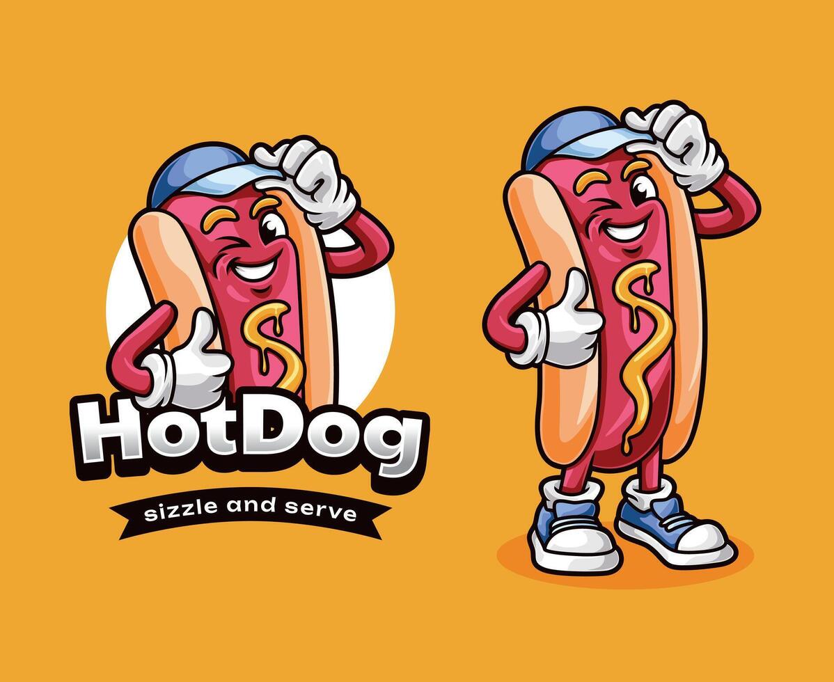 Hot Dog Restaurant Mascot vector