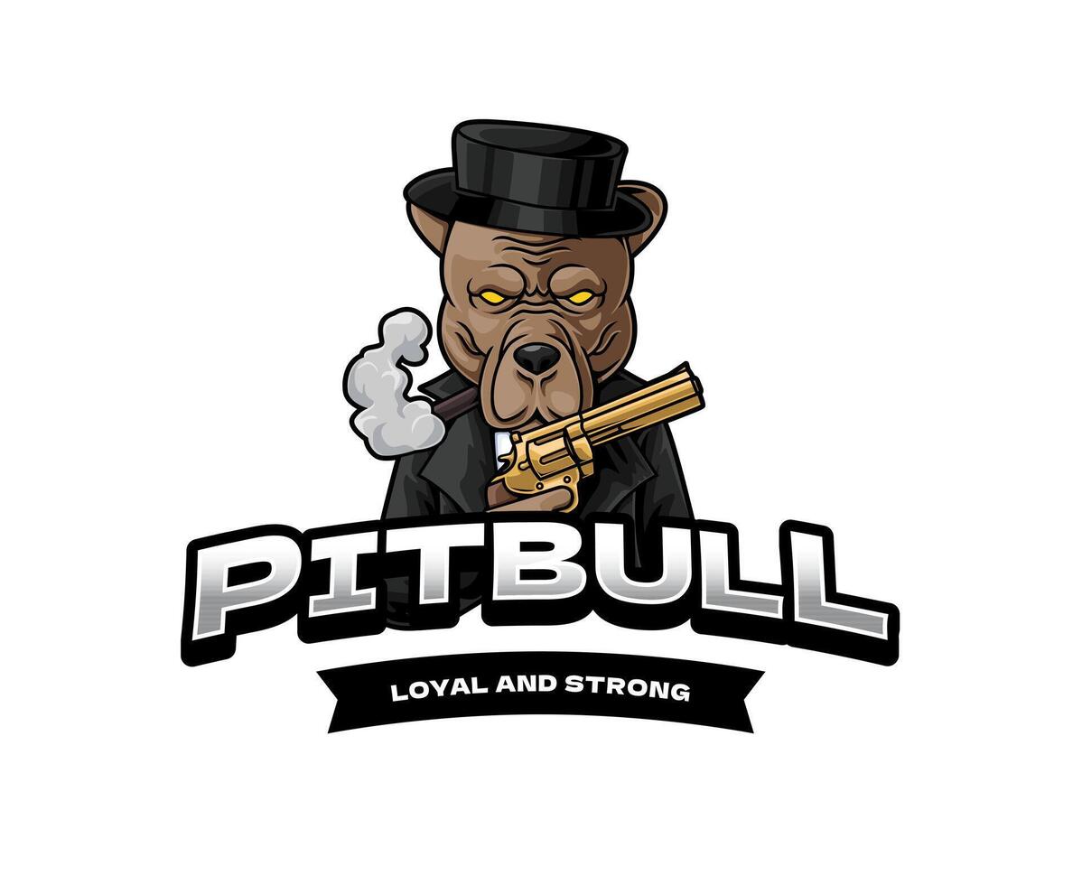Pitbull Mascot Design vector