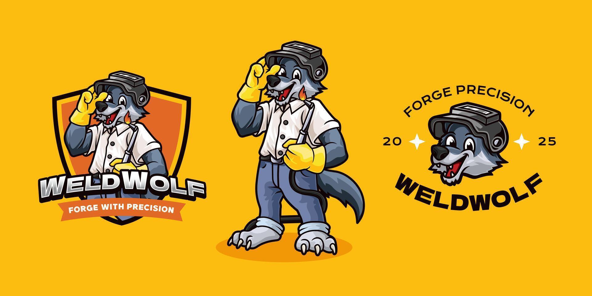 Wolf Welding Mascot vector