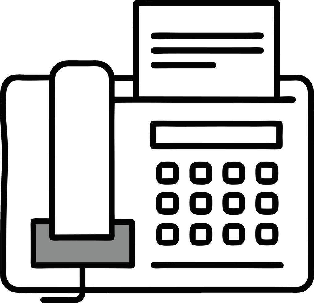 Simple Fax Machine Outline Icon Isolated On White Background Illustration vector