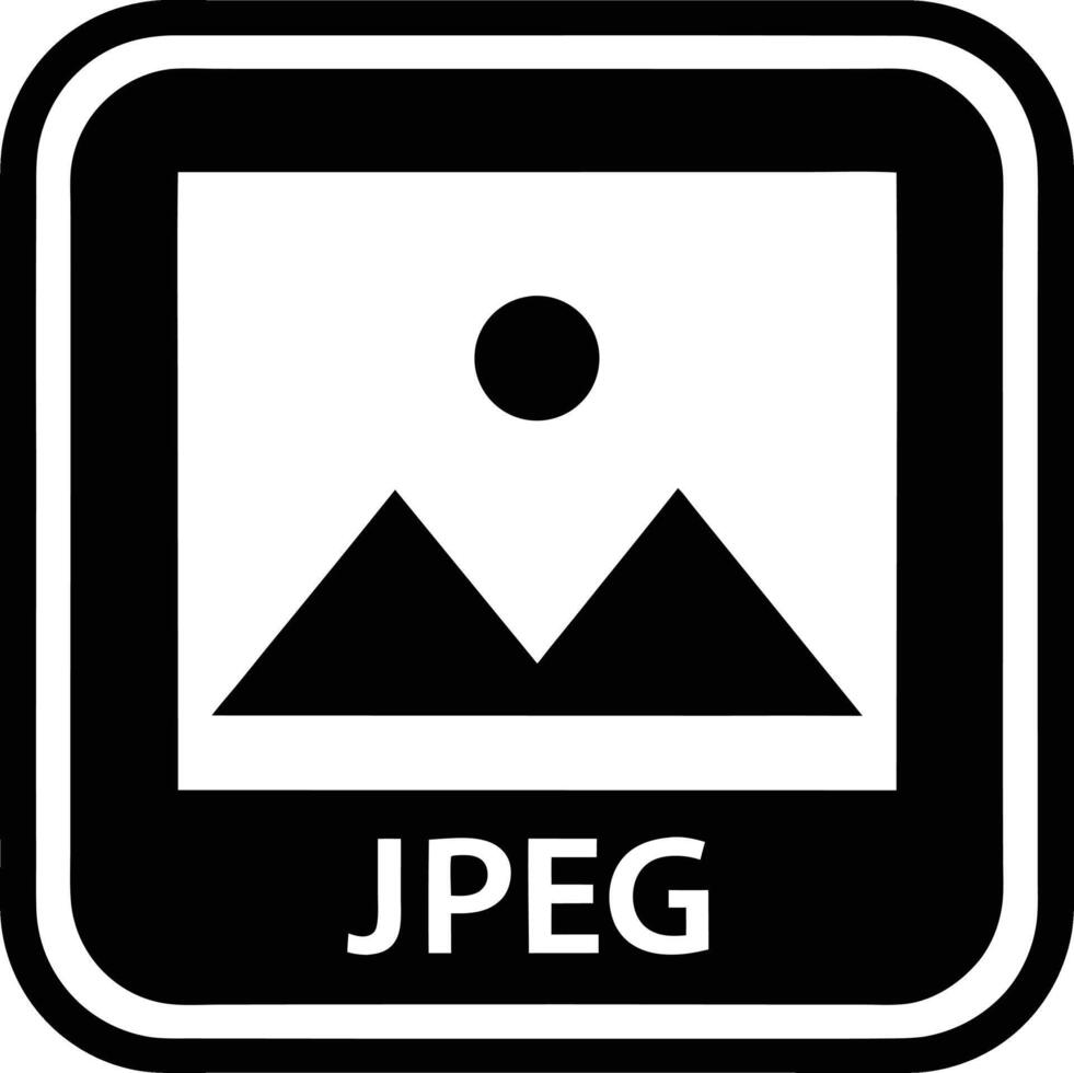 Jpeg File Format Icon Symbol Black And White Design Illustration vector