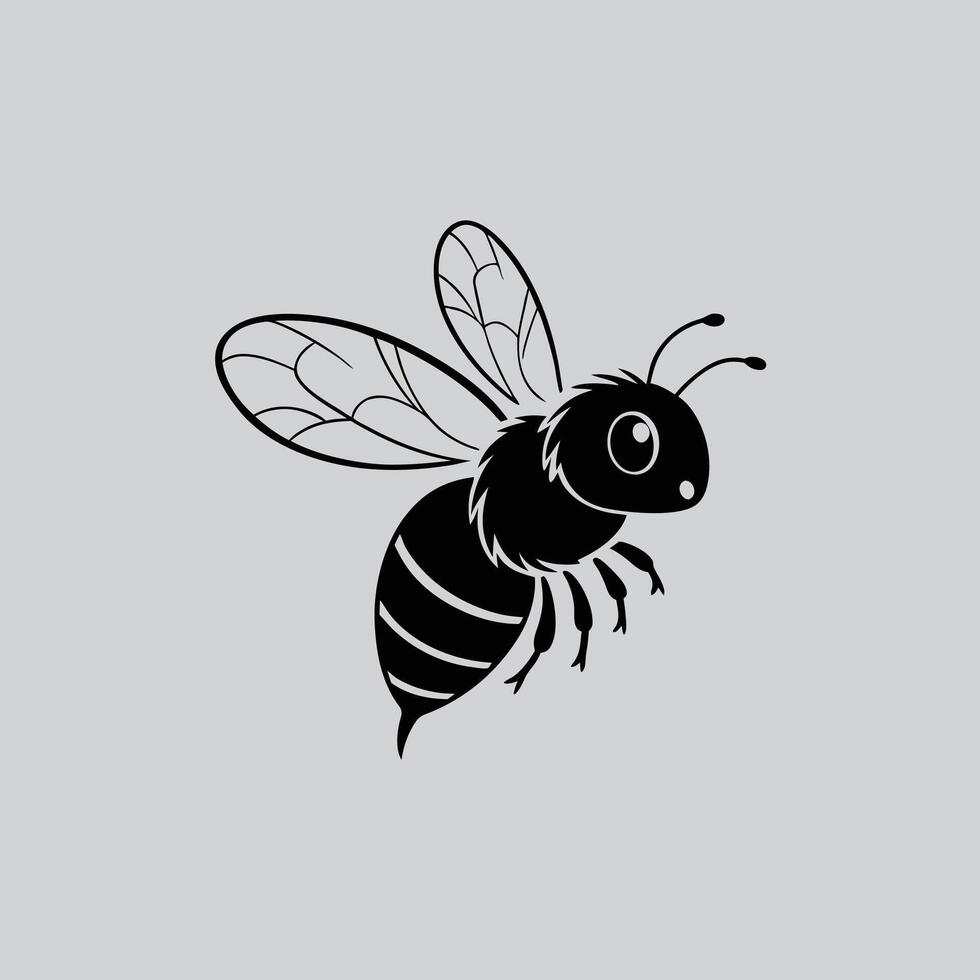 Honey bee going to job vector