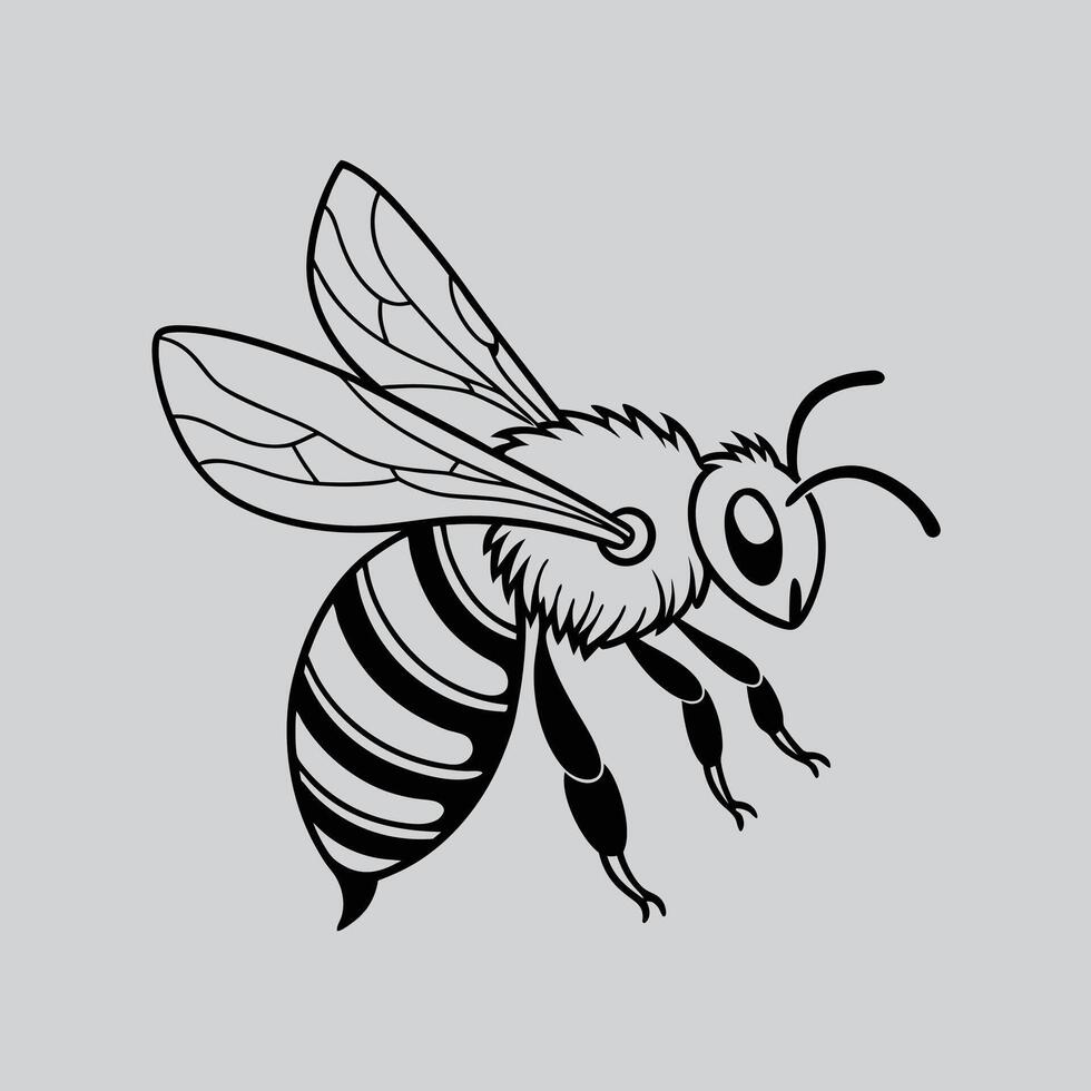 Down head of bee vector