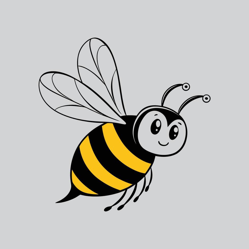 Honey Bee Illustration Icon vector