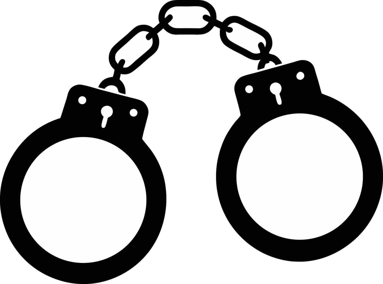Handcuffs Illustration Isolated On White Background Symbol Of Crime Prevention vector
