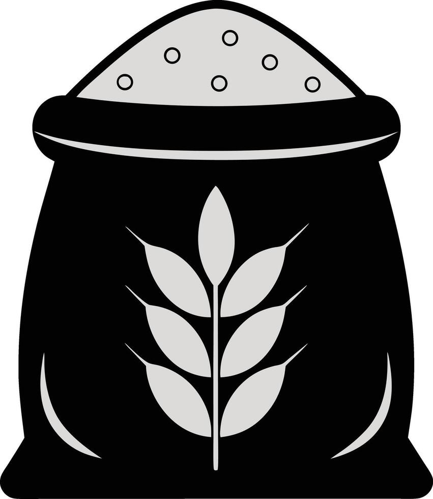 Bag Of Flour With Wheat Design Isolated On White Background vector