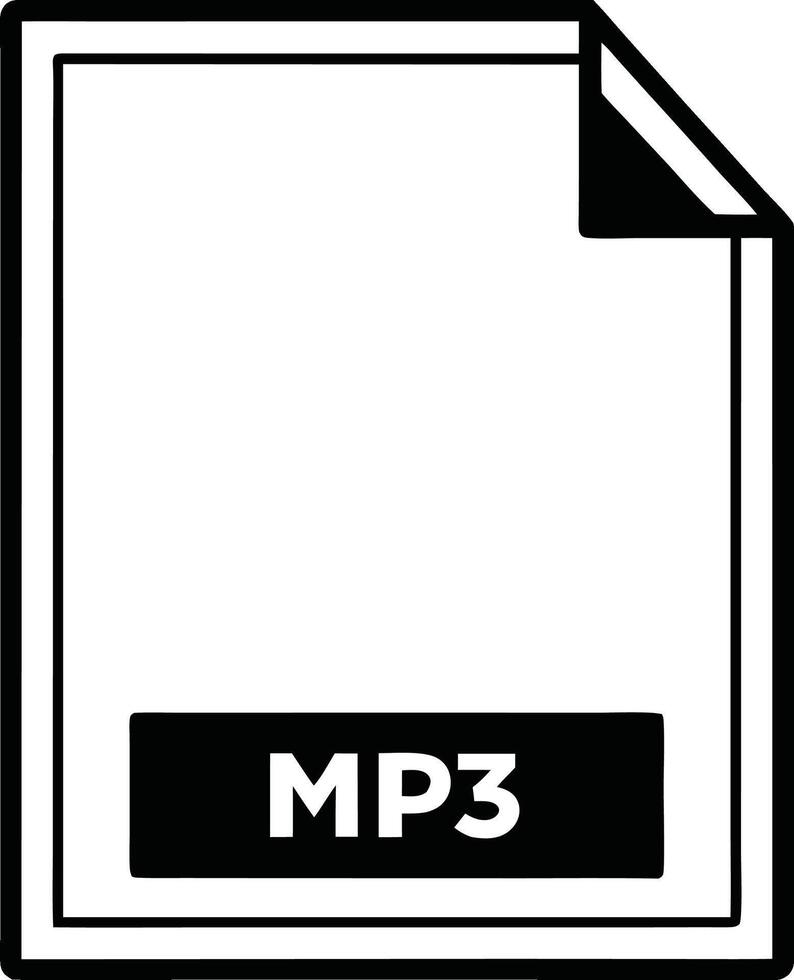 Minimalist Mp3 File Icon Illustration For Website Design Elements vector