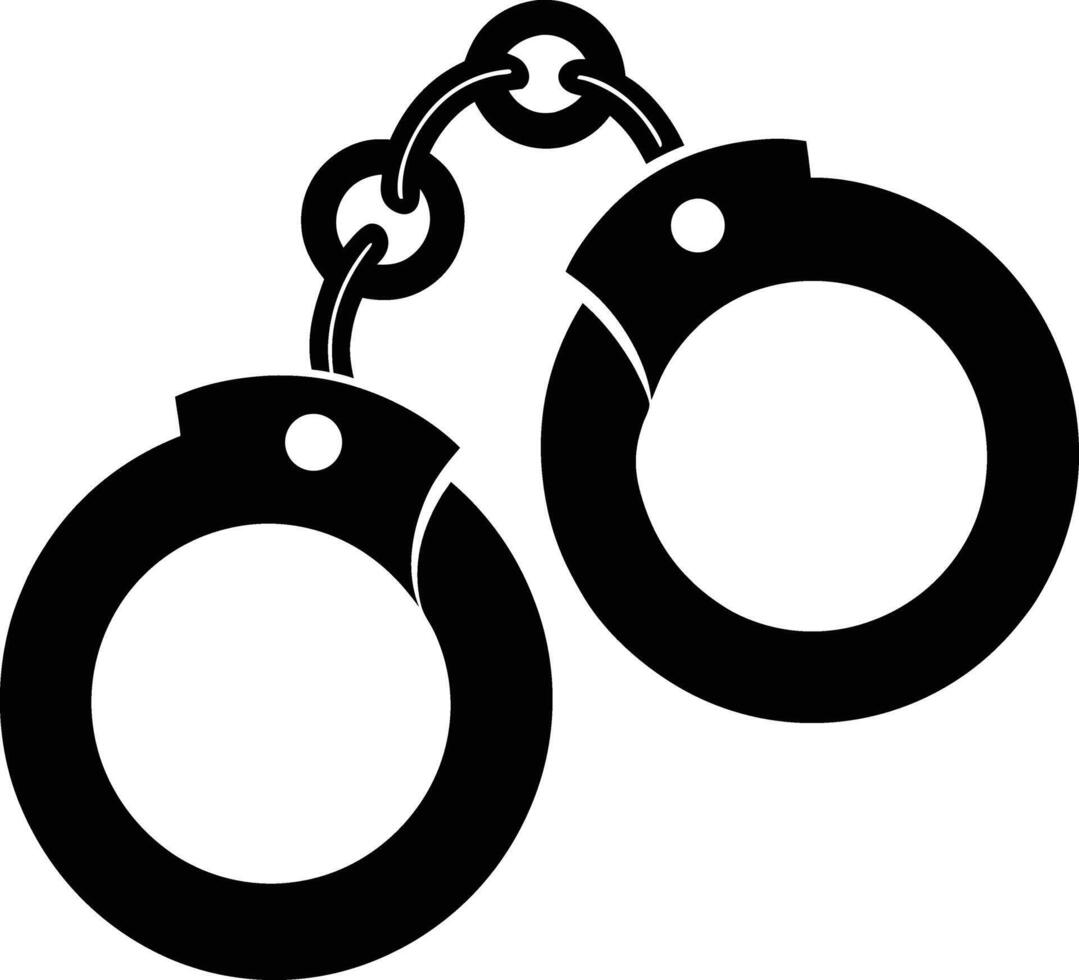 Handcuffs Law Enforcement Security Justice Symbol Flat Design Illustration vector