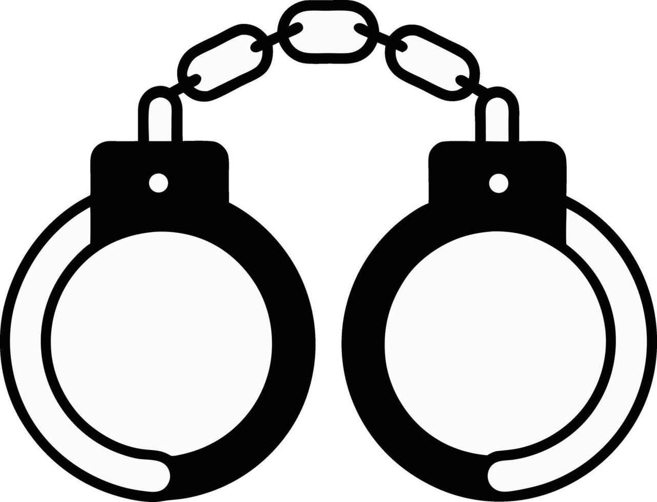 Black And White Handcuffs Illustration Of Crime And Justice Equipment vector