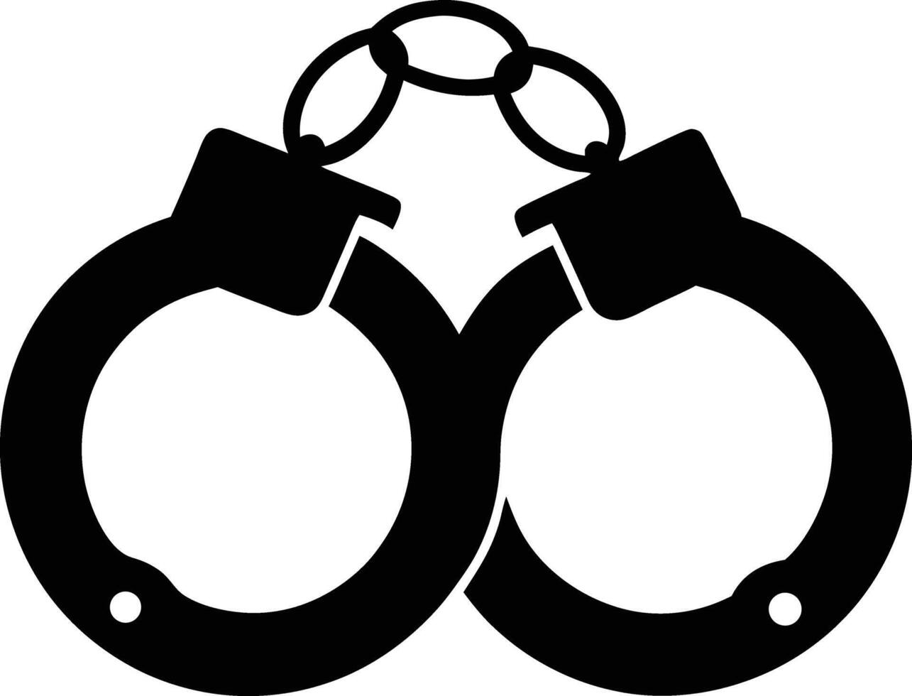 Black Handcuffs Illustration Isolated On White Background Symbol Of Law Enforcement vector