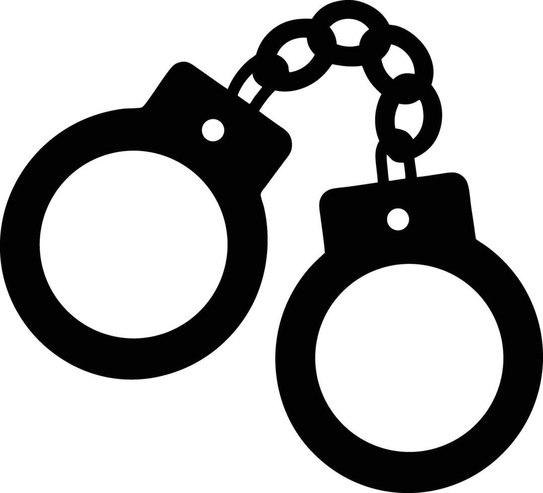 Isolated Handcuffs Illustration Law Enforcement Criminal Justice Concept Element vector