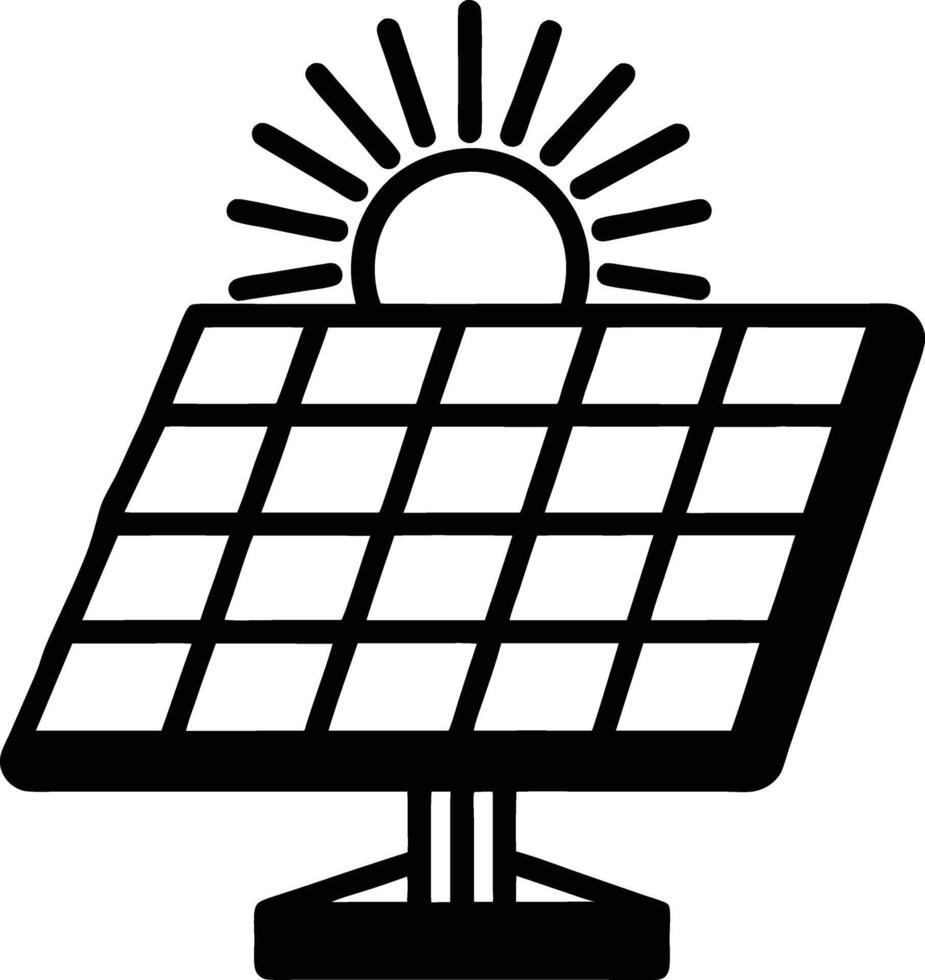 Solar Panel Icon Clean Energy Renewable Resource Illustration Graphic vector