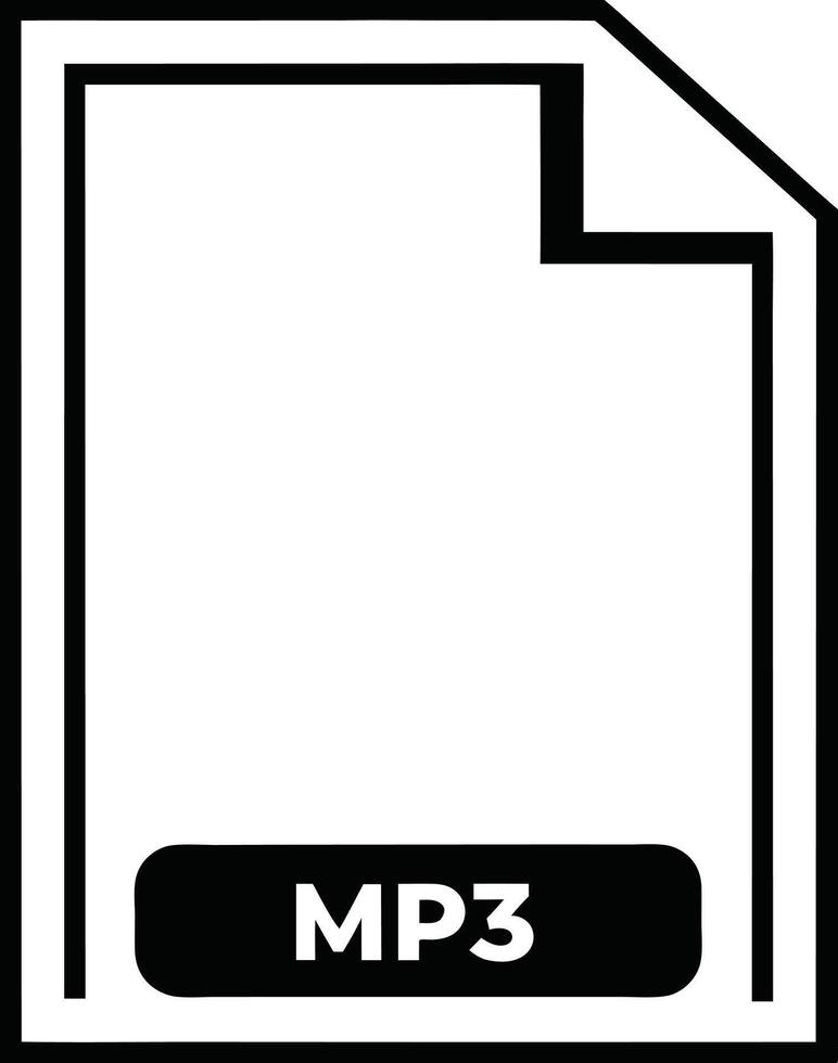 Minimalist Mp3 File Format Icon Simple Audio File Representation Isolated vector