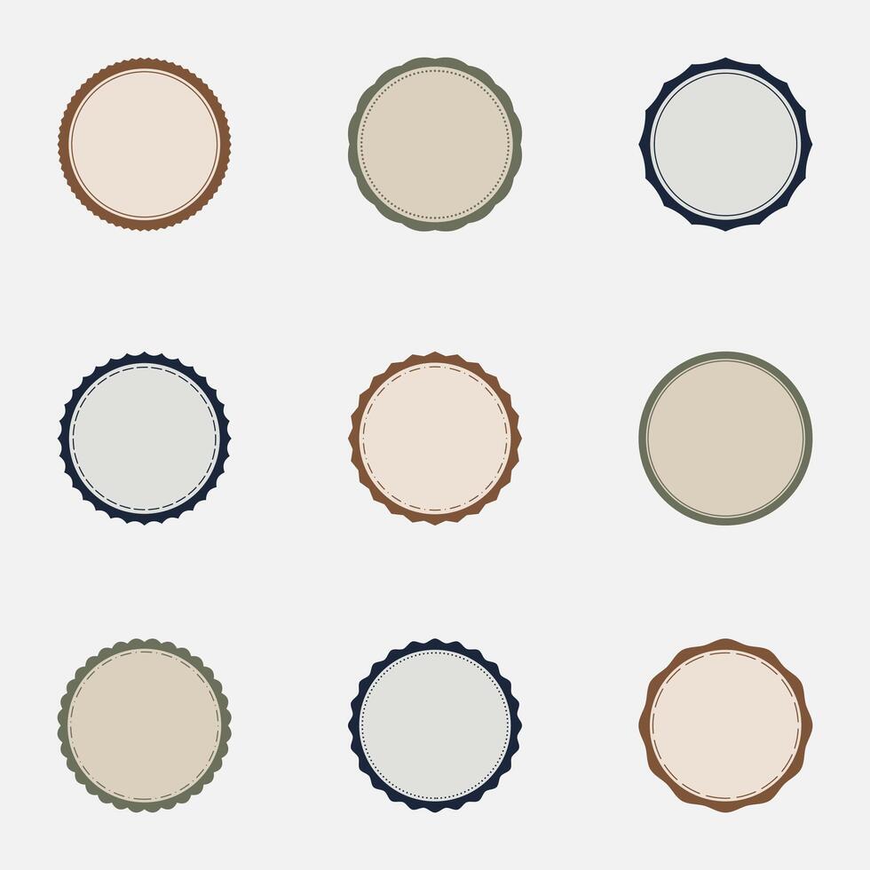 Set of Vintage Circular Frames Empty Labels and Classic Badge Collection vector