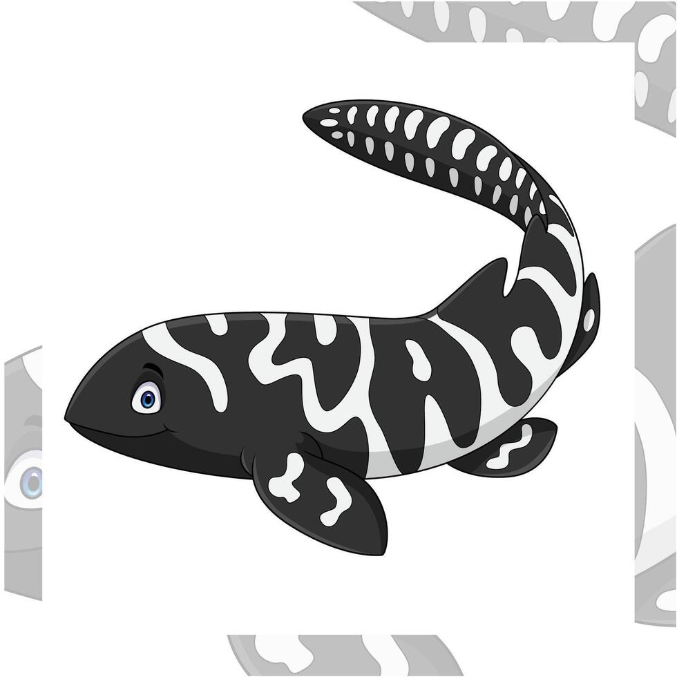 Cartoon zebra shark on white background vector