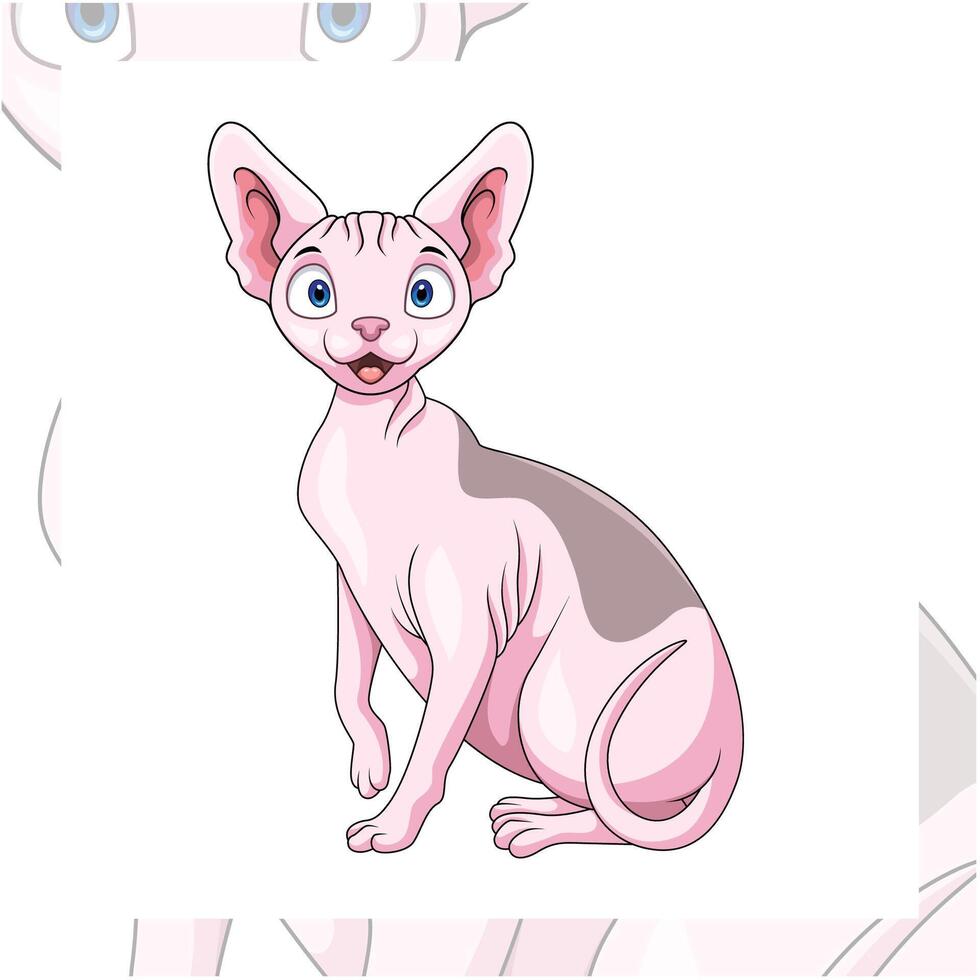 Cute sphinx cat cartoon on white background vector