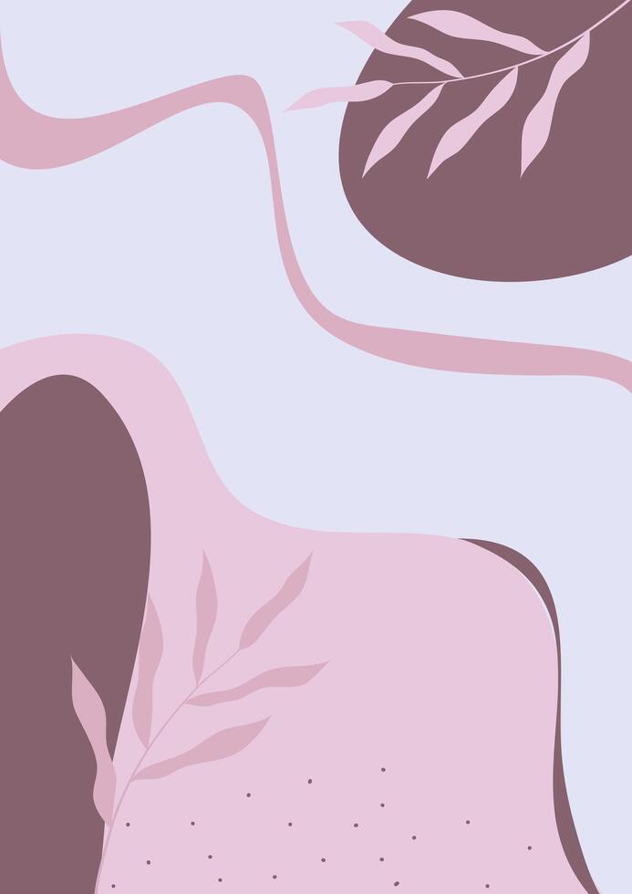 A pink and purple background with a leafy green design vector