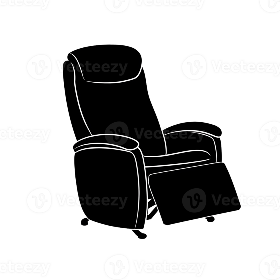 Modern Leather Recliner Armchair. Sleek, Comfortable, Ergonomic Seating for Contemporary Living Rooms png
