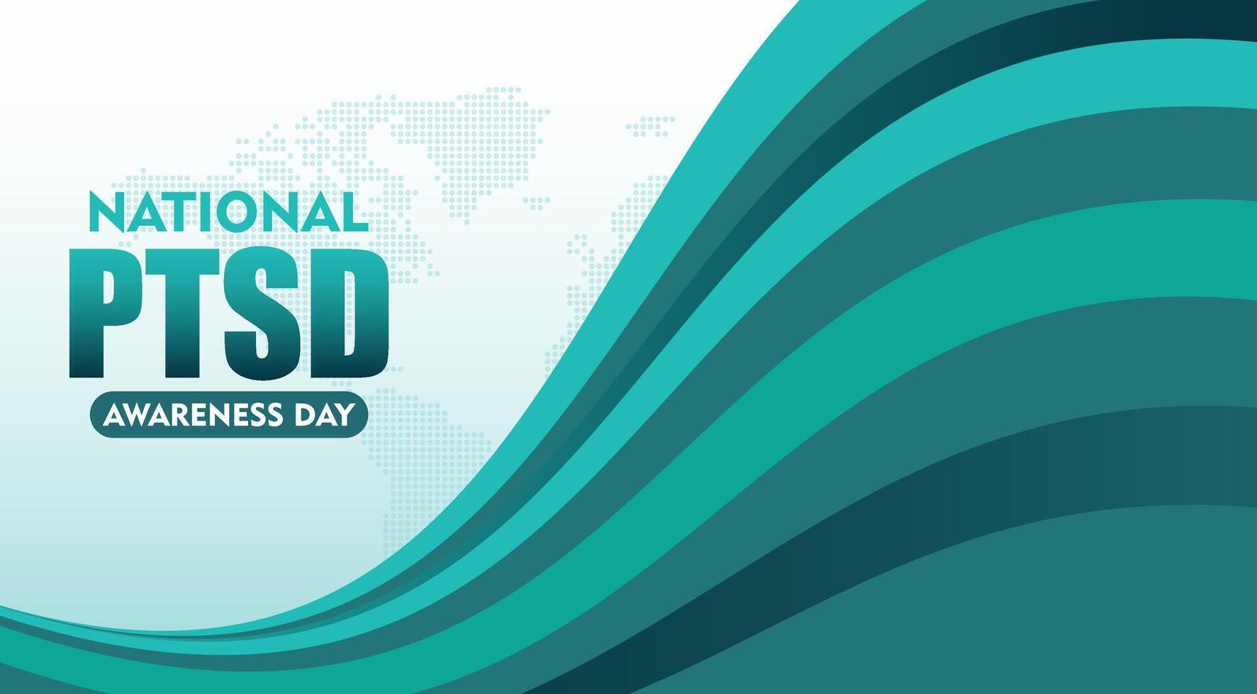 PTSD Awareness Month in June. Post Traumatic Stress Disorder. for banner design vector