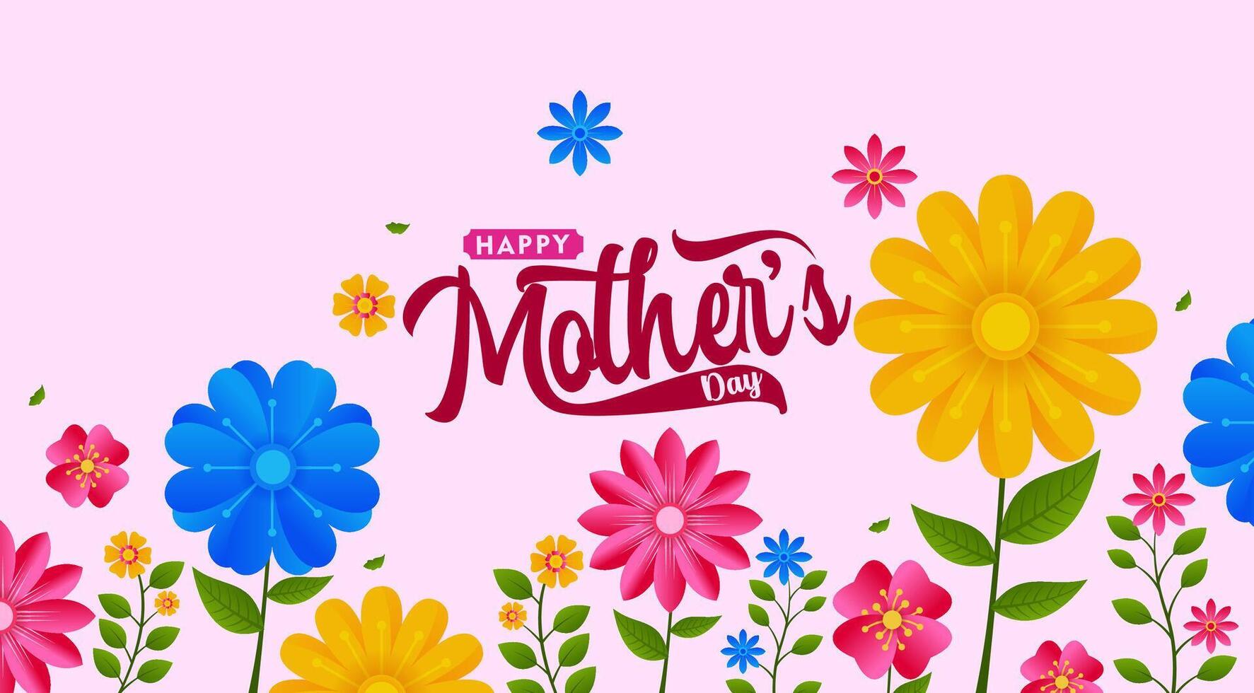 greeting card design for happy mother's day vector