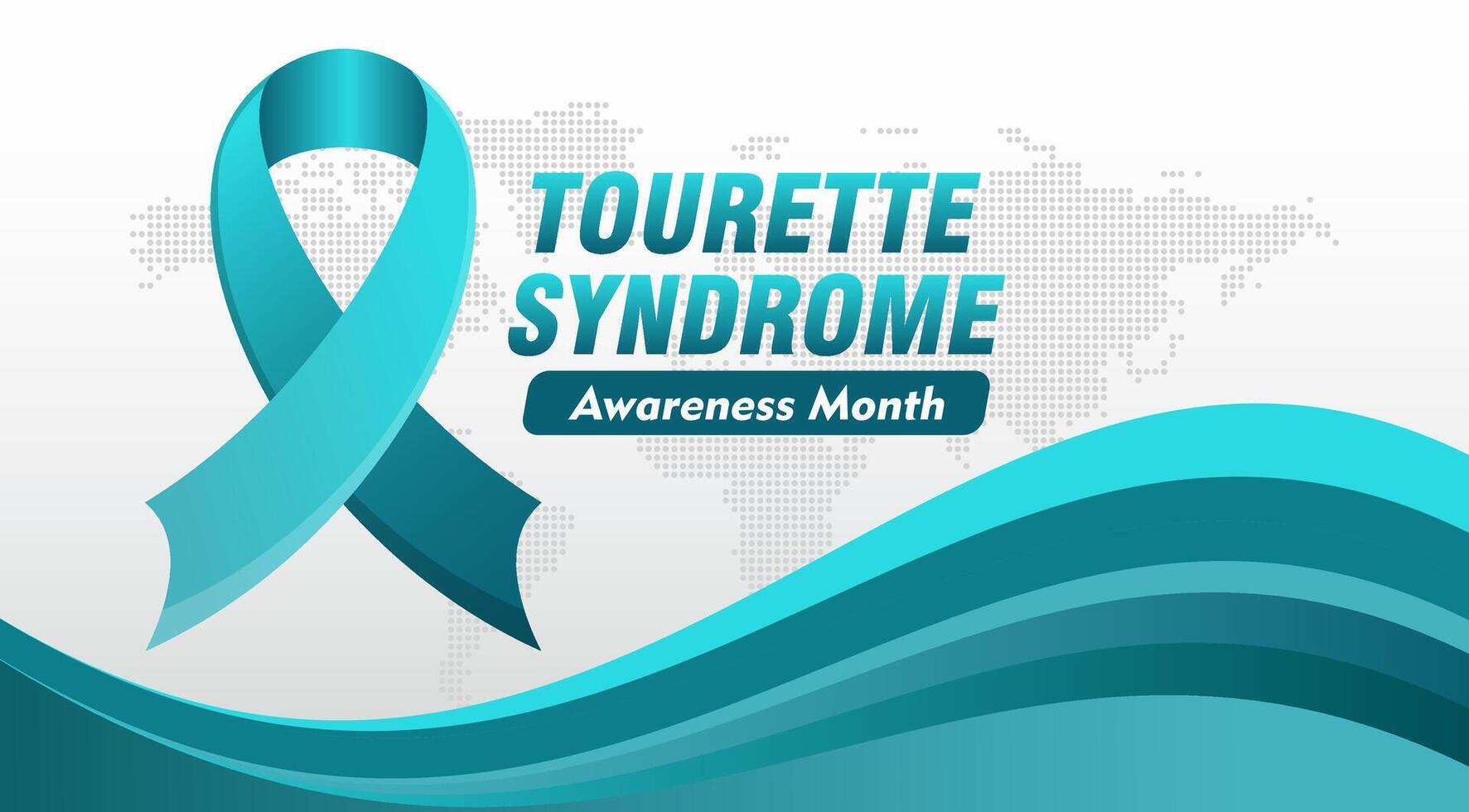 Tourette Syndrome Awareness Month. Green wave background vector