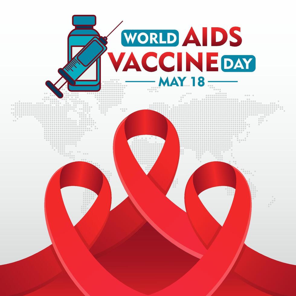 World AIDS Vaccine Prevention and awareness Day. Celebrated every year in may. vector