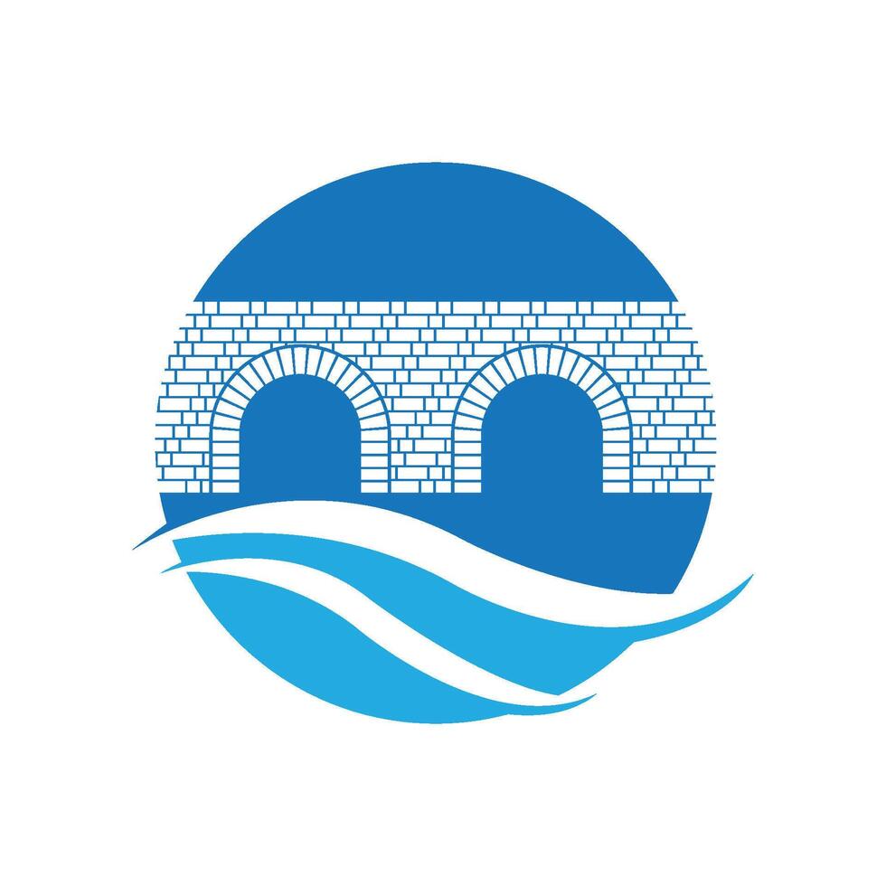 Wall bridge logo illustration design template vector