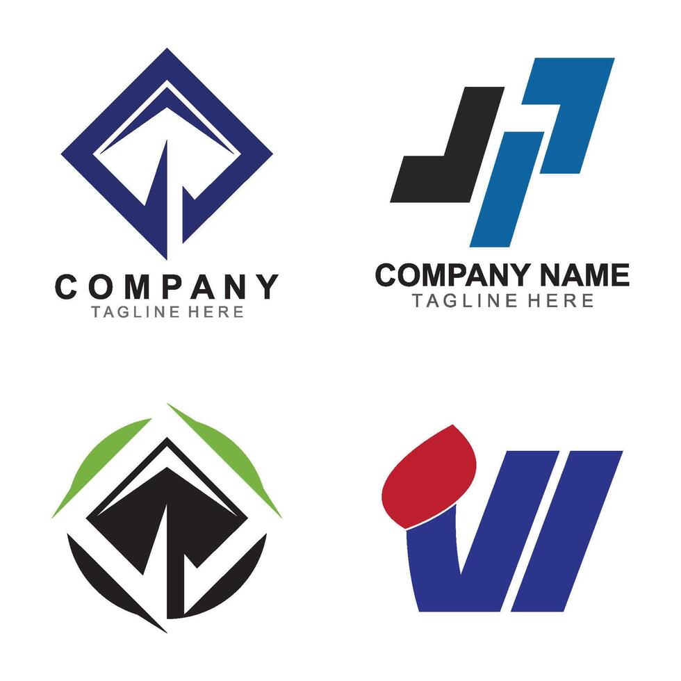 set Business corporate logo design vector