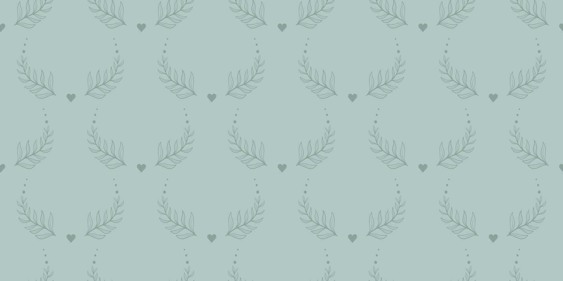 Elegant leafy print of soft green color vector