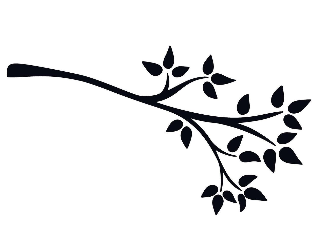 Elongated tree branch icon doodle sketch style vector