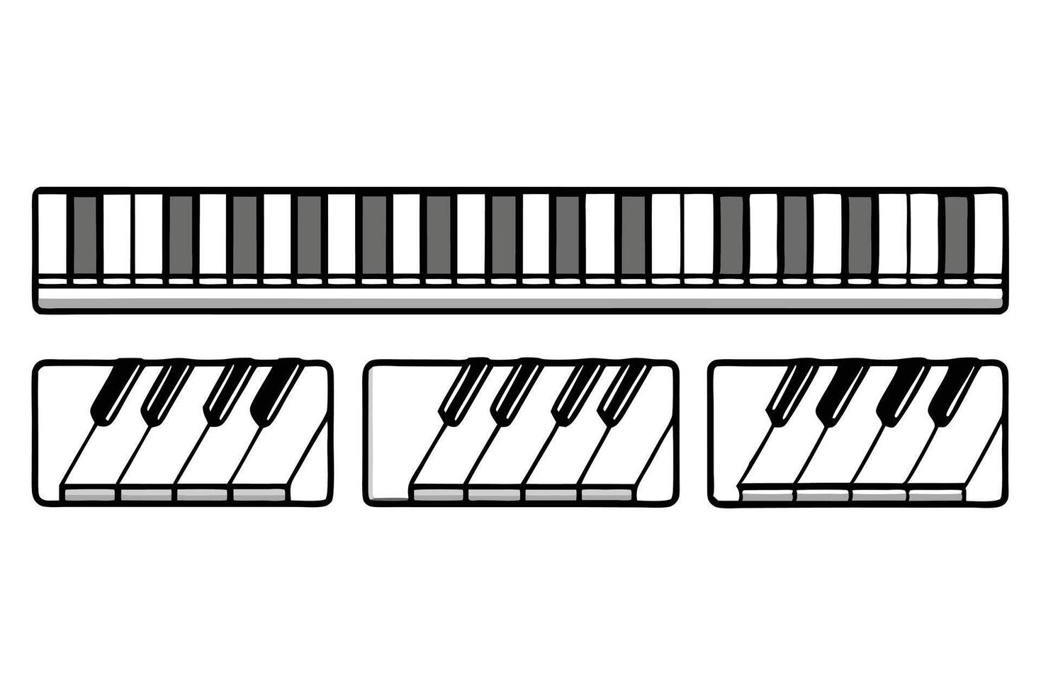 Piano keyboard icon illustration isolated on white background vector