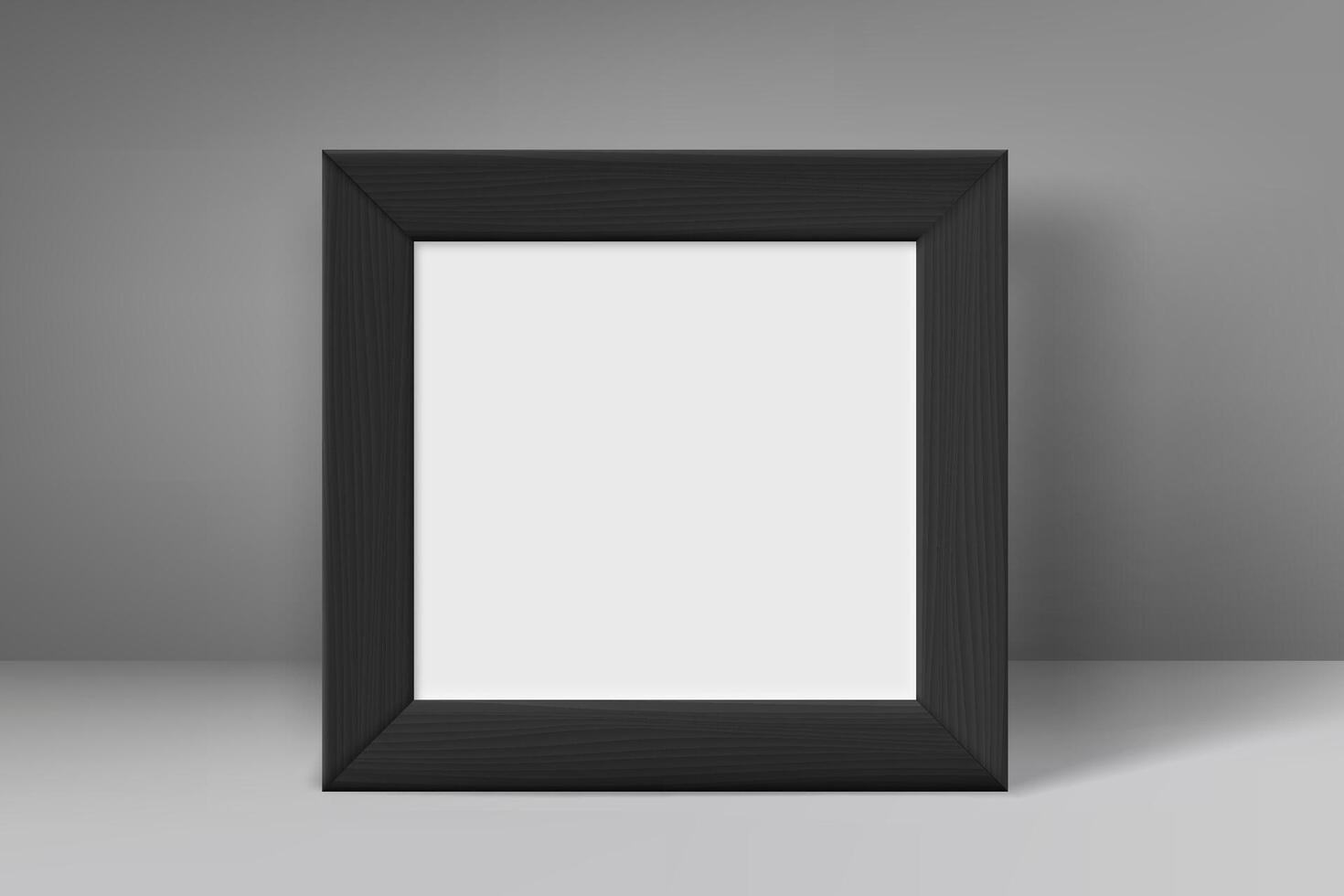 Blank black wood frame with white paper. 3d mockup vector