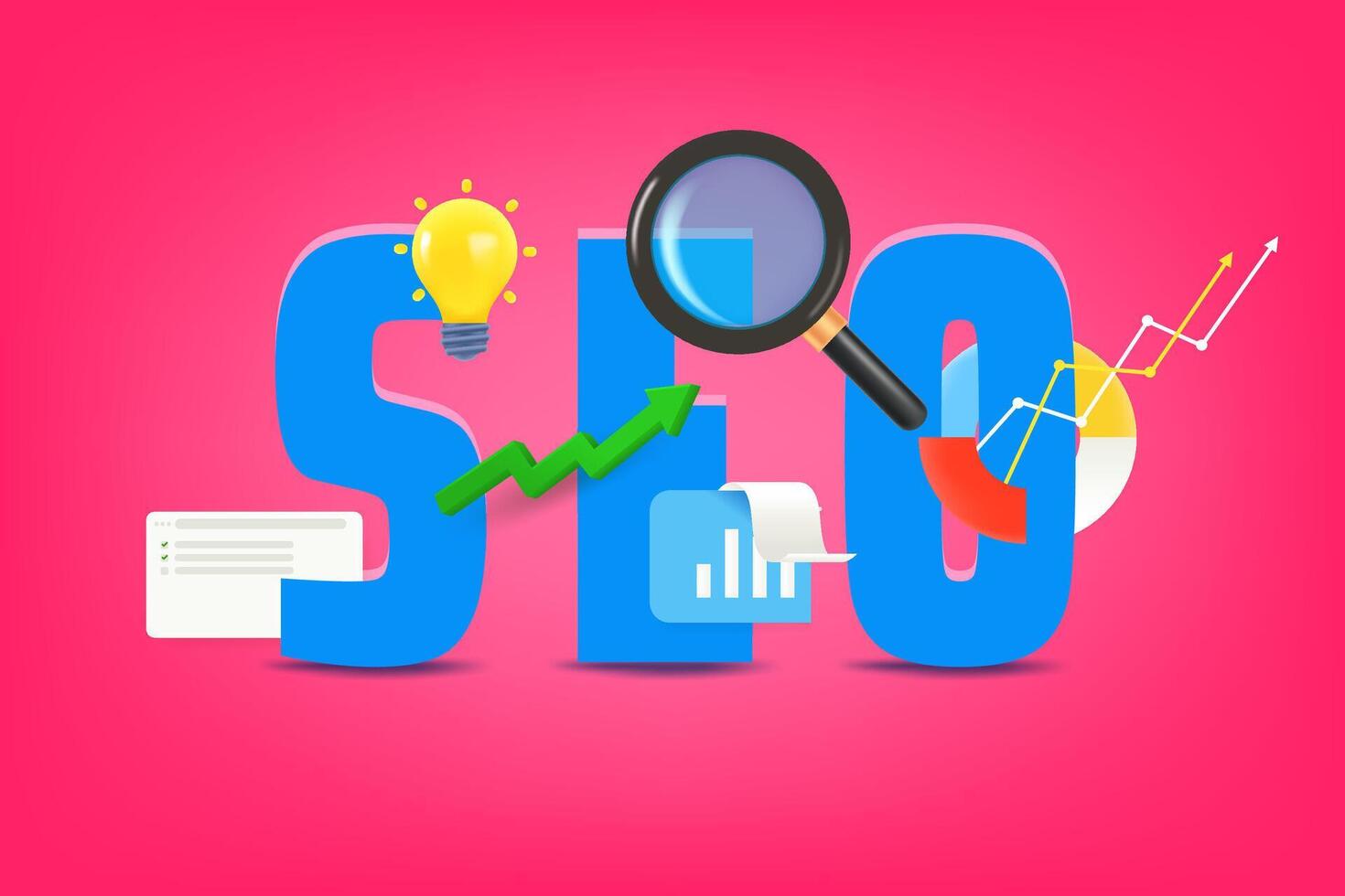 SEO optimization concept. 3d illustration vector