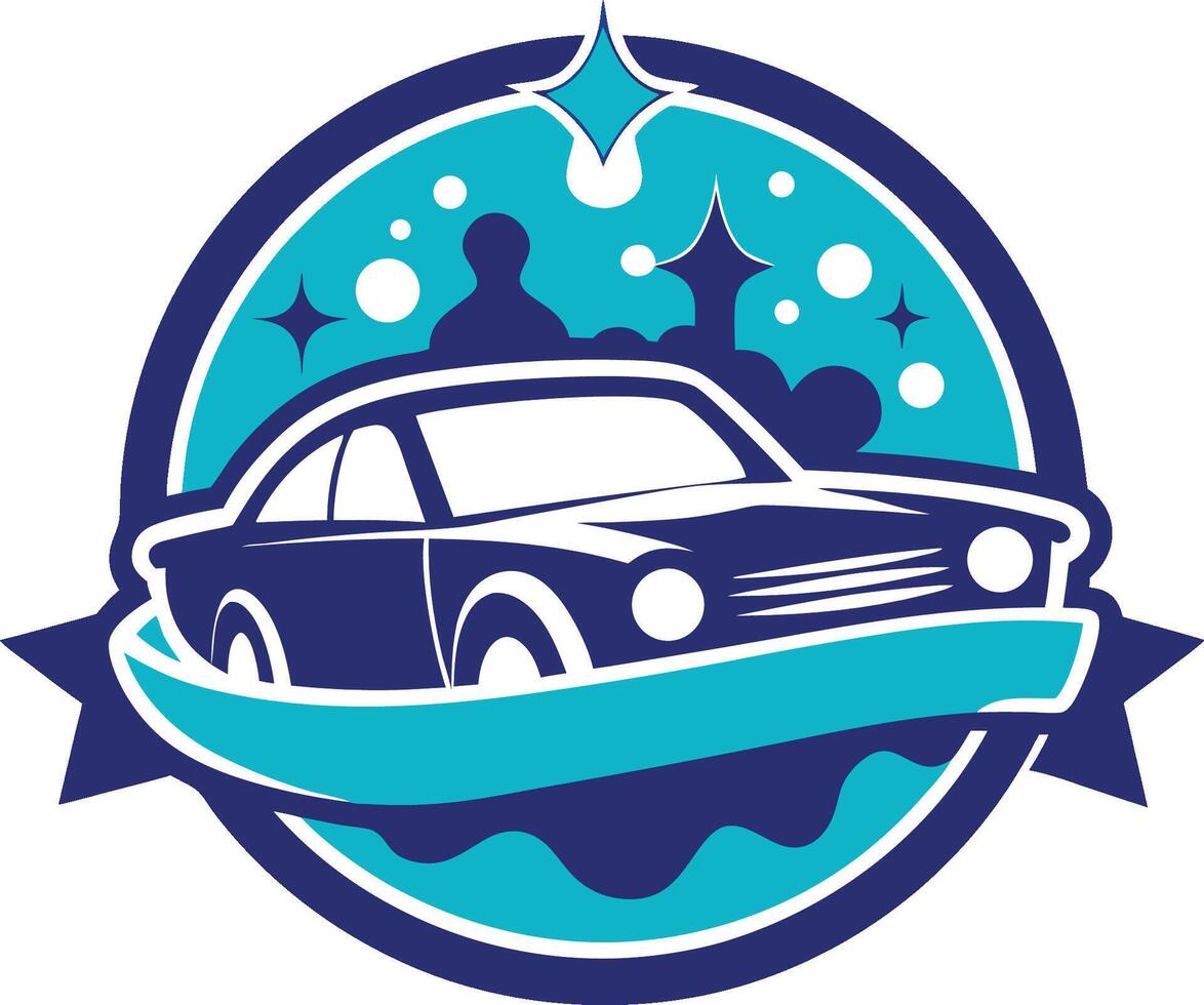 Sparkling Clean Car Wash Logo Design Car Detailing Service vector