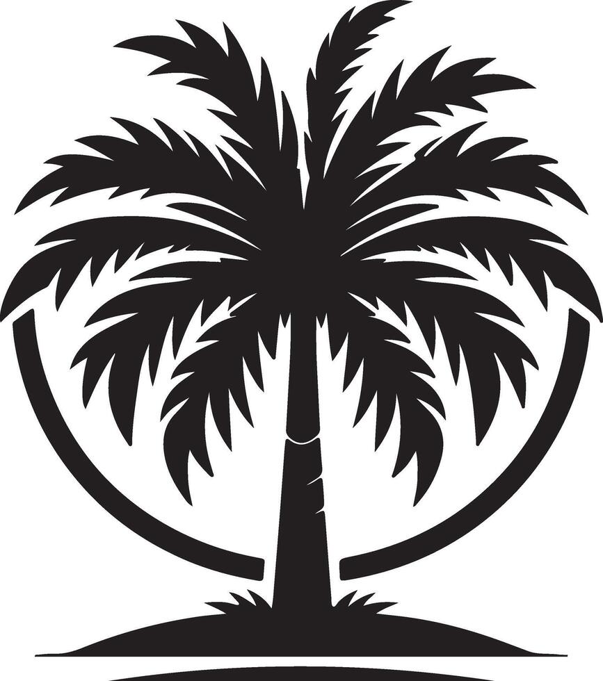 Silhouette Palm Tree Tropical Design Vacation Paradise vector