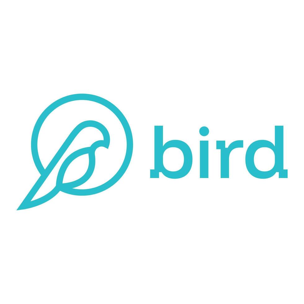 line art bird flat minimalist logo design vector