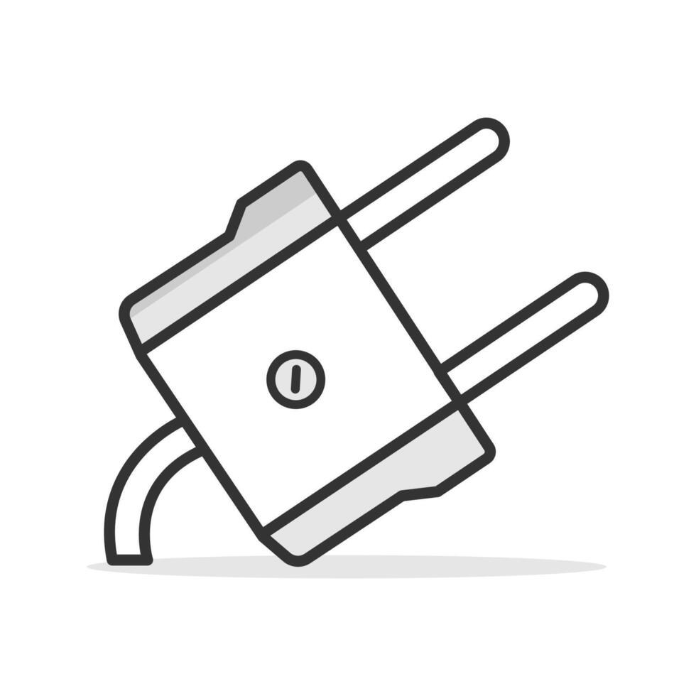 Electric plug icon isolated simple silhouette flat style. vector