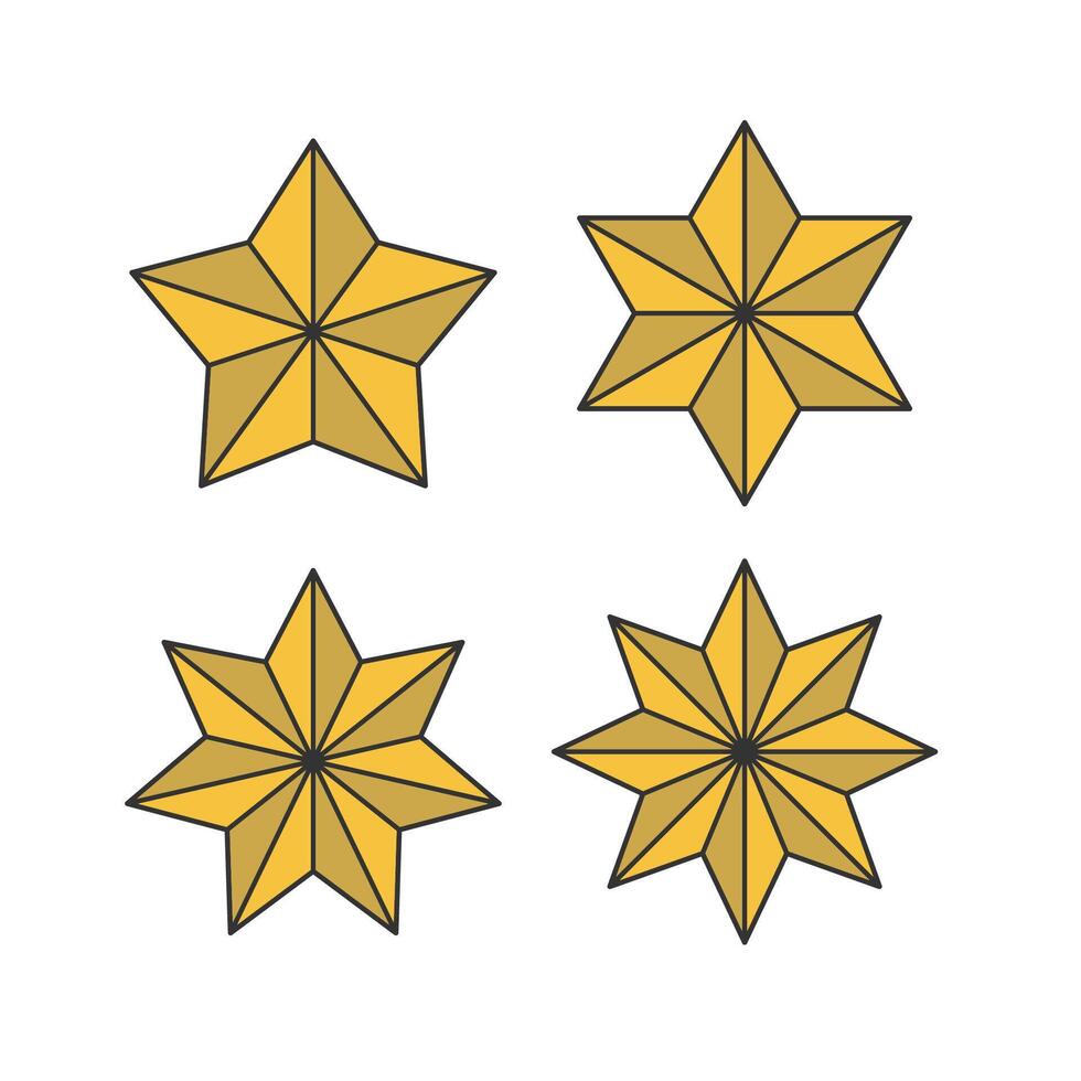 Set of star icon isolated simple silhouette flat style. vector