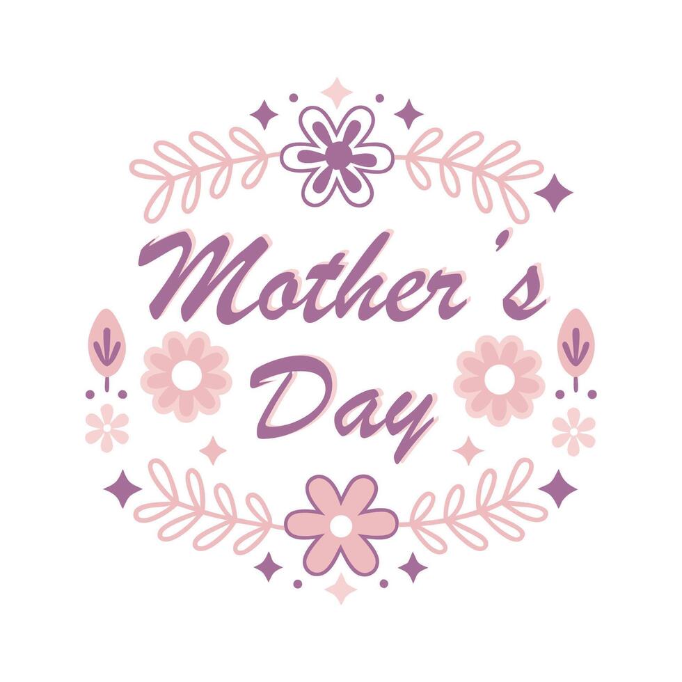 Elegant Mother's Day Card with Pastel Flowers Feminine Floral Design vector