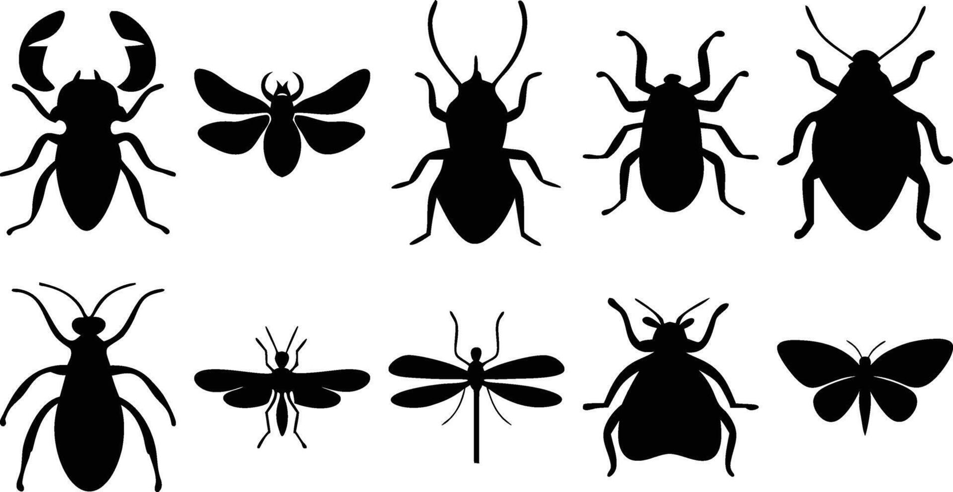 Dark Bug Outlines vector