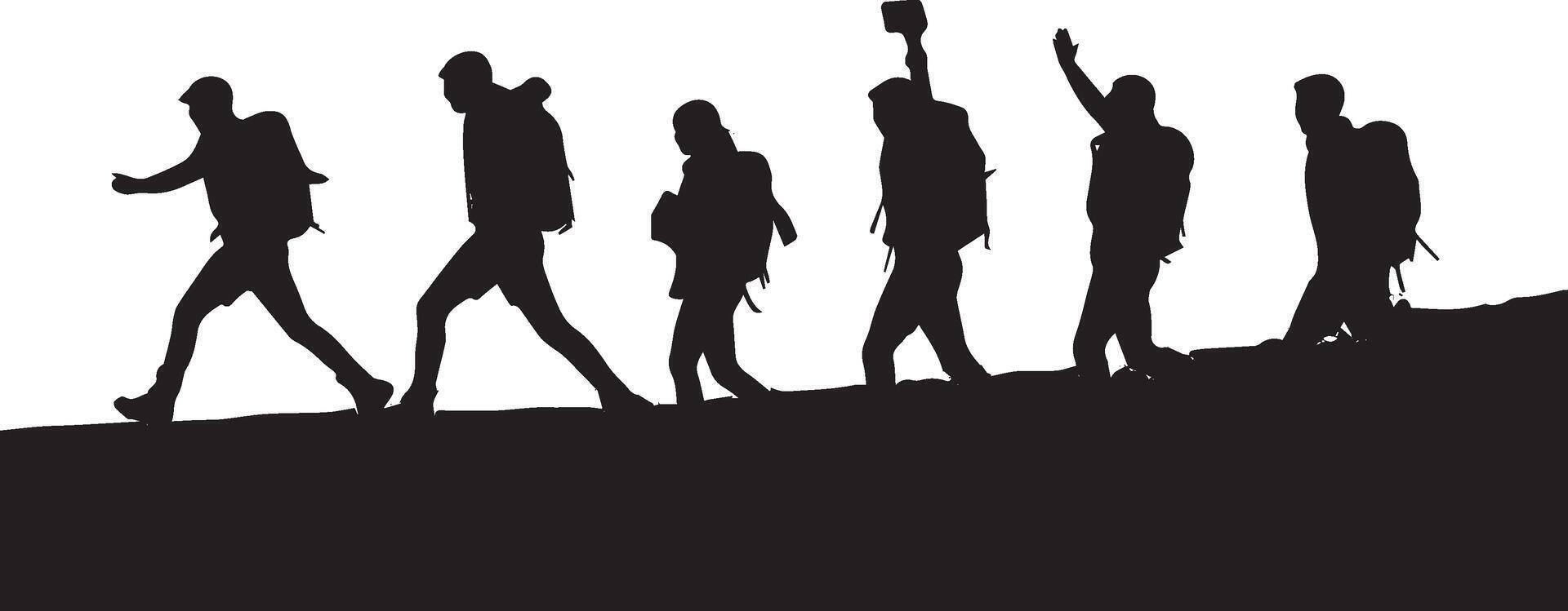 Hiking Icons Black Filled Silhouettes for Creative vector