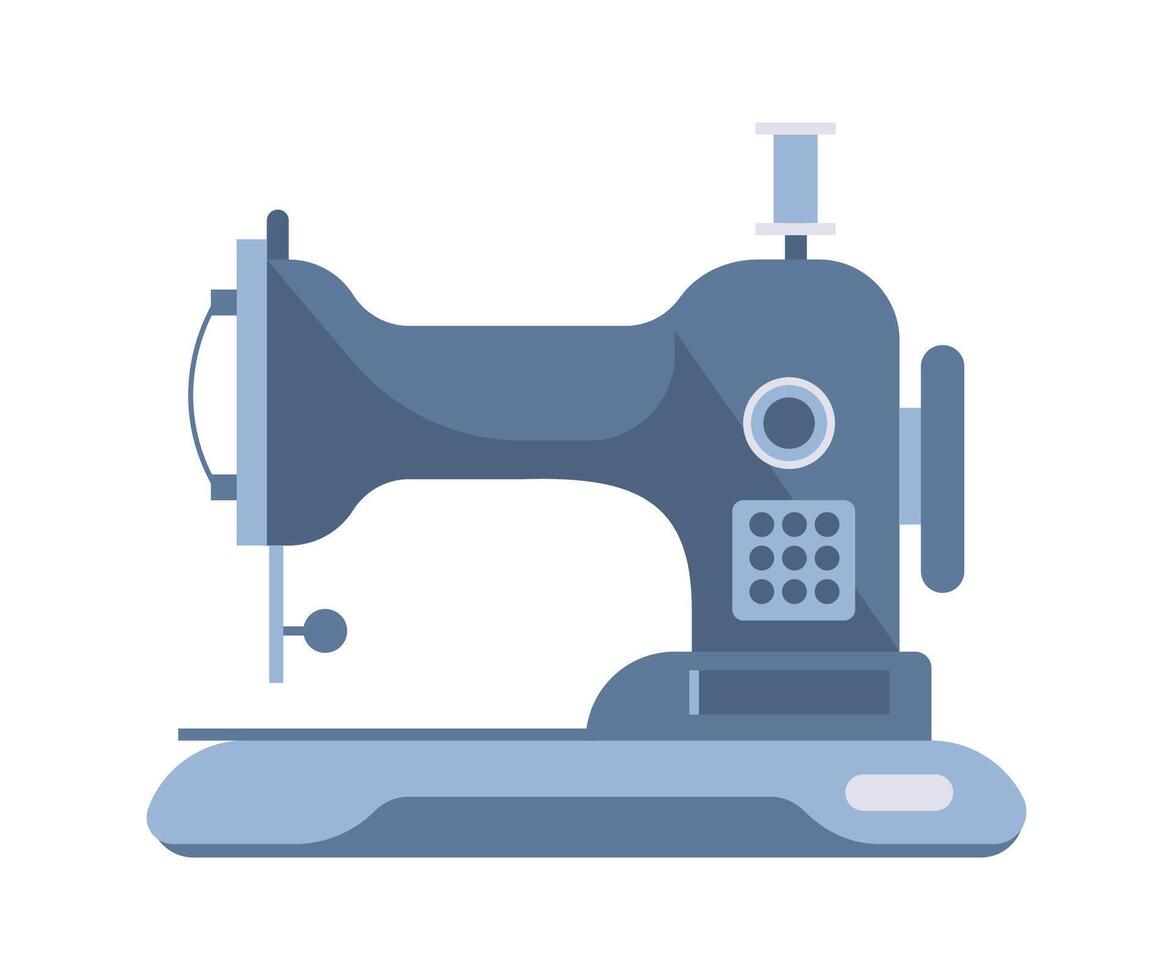 Vintage Sewing Machine Ready for Crafting and Tailoring vector