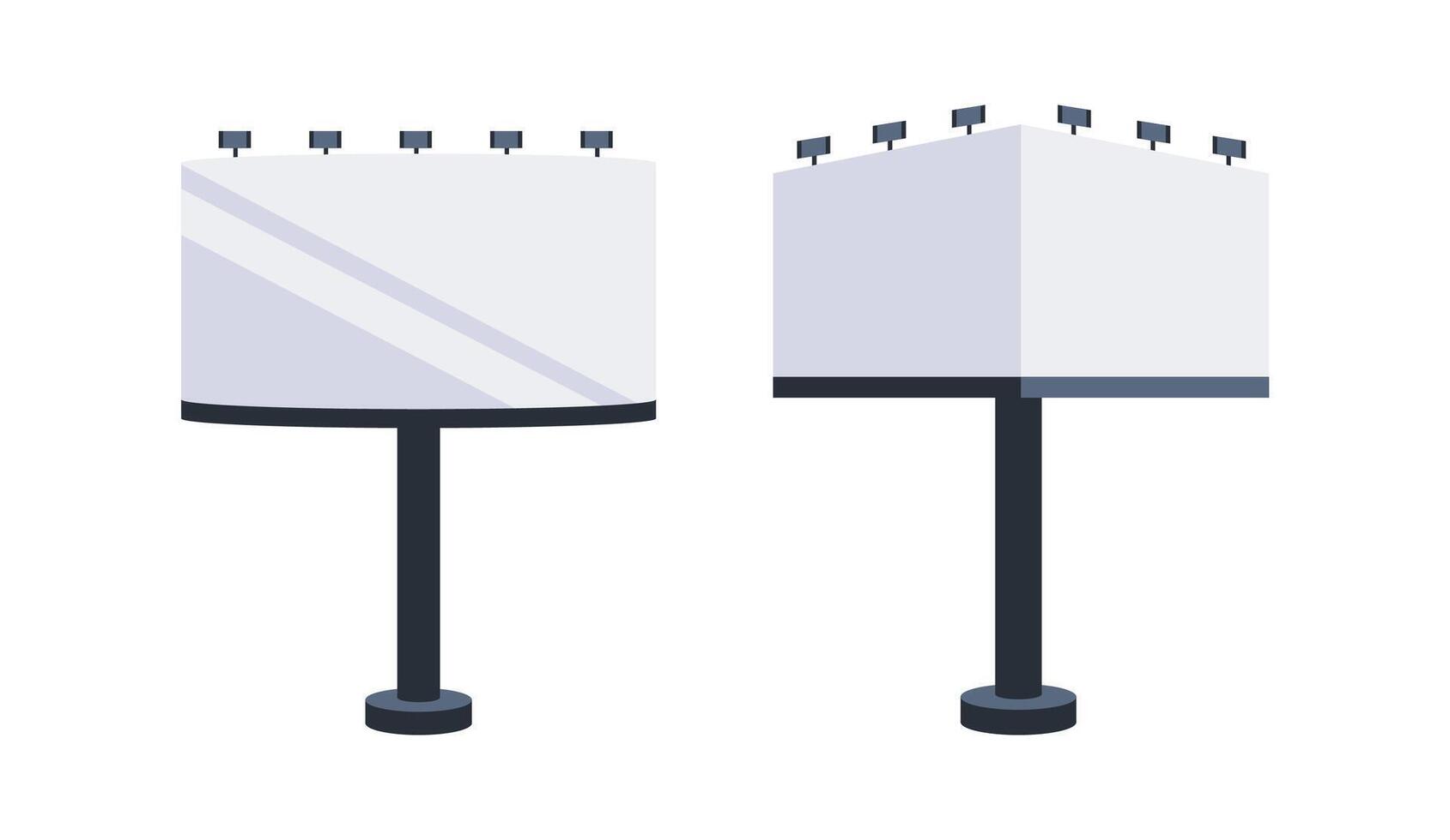 Two blank billboards showing advertising space for marketing campaign vector