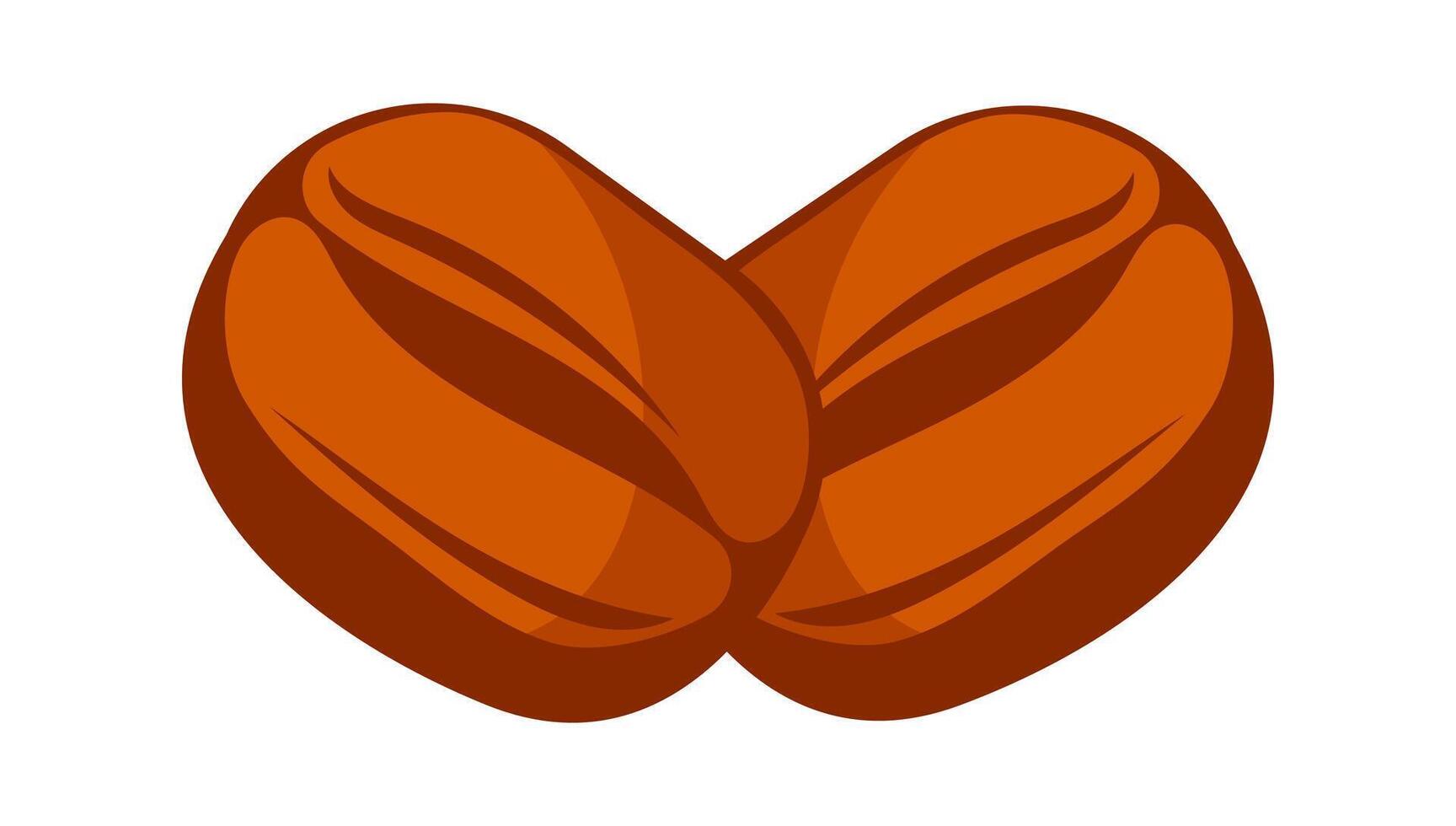 Roasted coffee beans forming a heart shape, a symbol of love for coffee vector